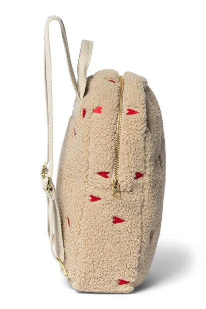 Studio Noos - Kinderrucksack "Ecru Teddy Hearts Mini Backpack" | ecru teddy hearts Studio Noos