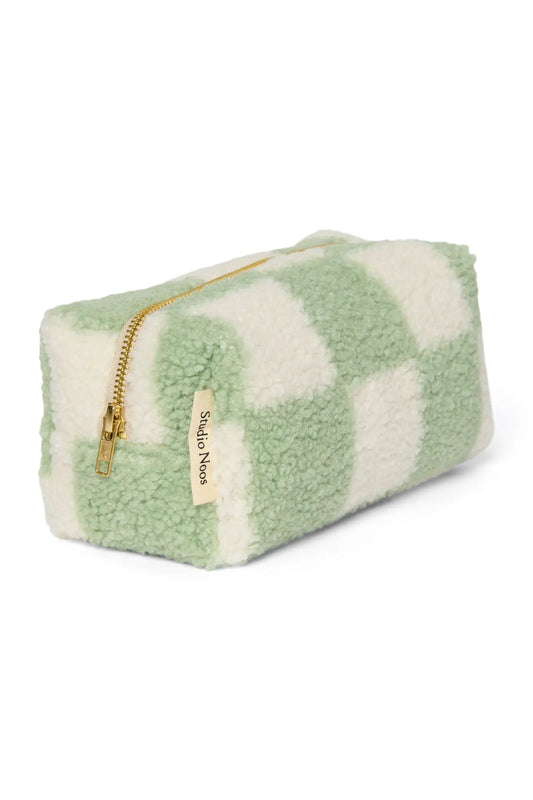 Studio Noos - Kosmetiktasche "Binibamba SN Pistachio Checked Teddy Pouch" | pistachio Studio Noos