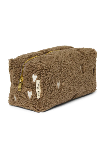 Studio Noos - Kosmetiktasche "Brown Teddy Hearts Pouch" | brown teddy hearts Studio Noos