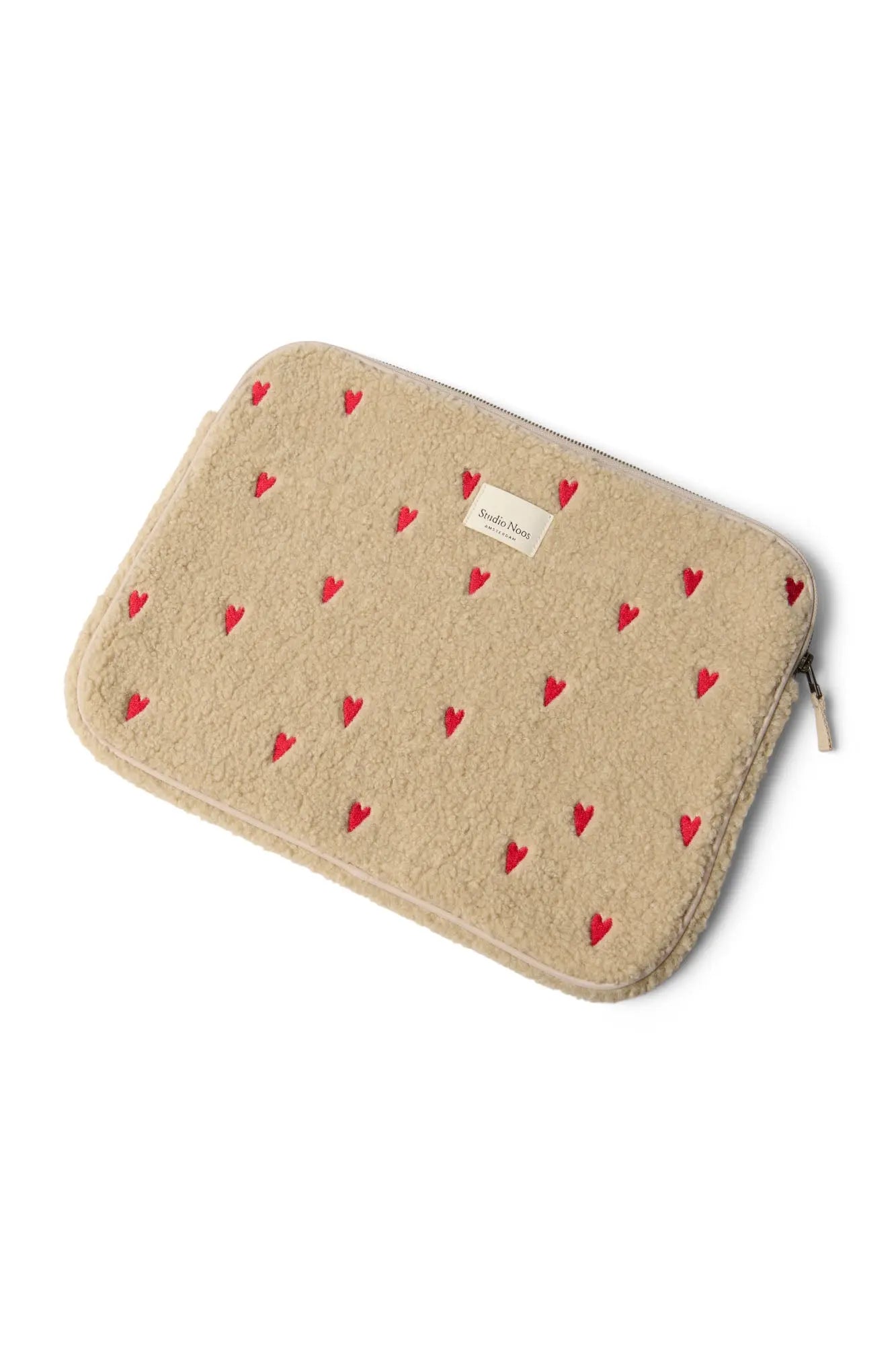 Studio Noos - Laptop Tasche 15inch "Ecru Teddy Hearts Laptop Sleeve 15 inch" | ecru teddy hearts Studio Noos