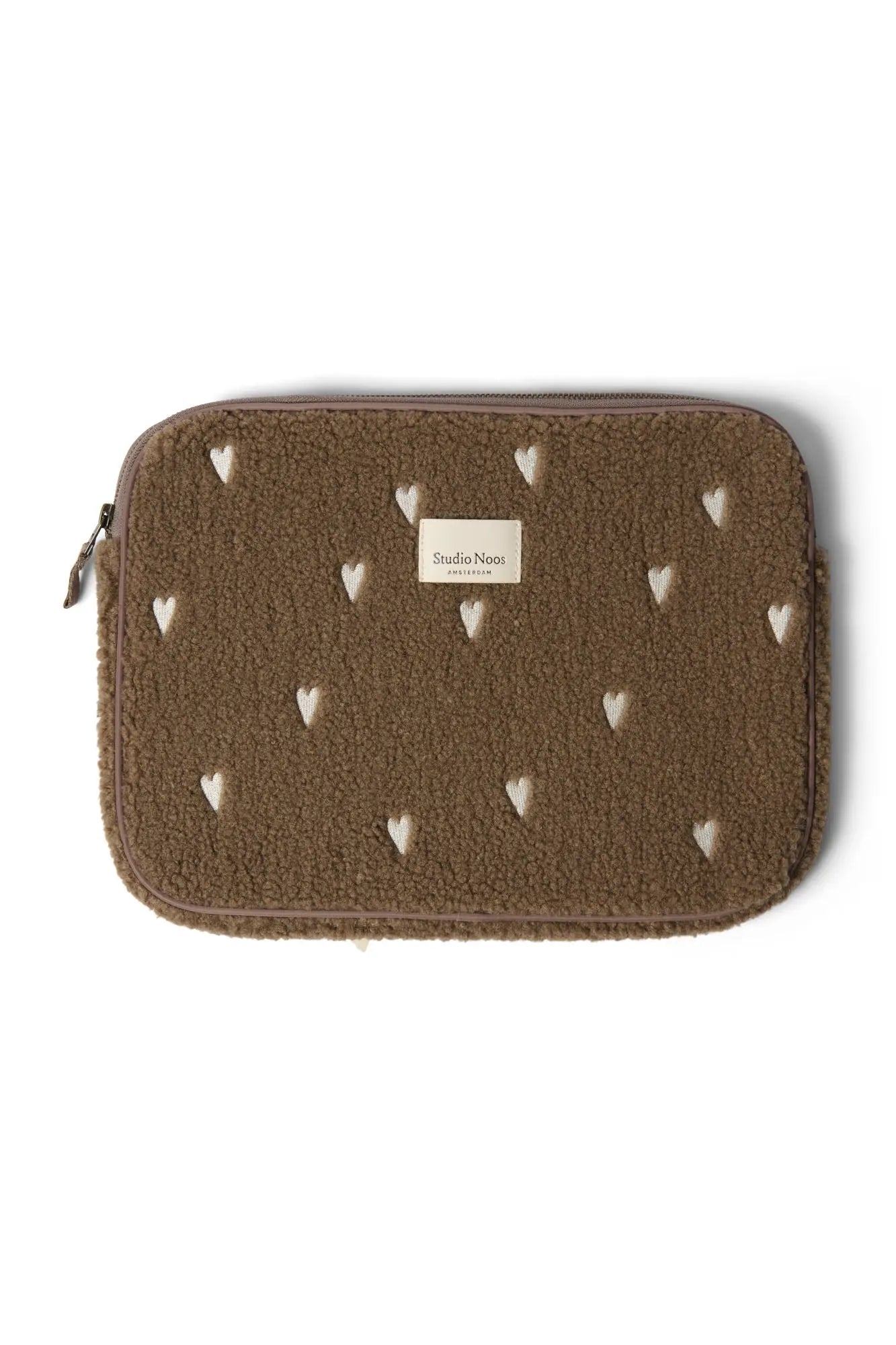 Studio Noos - Laptop Tasche "Brown Teddy Hearts Laptop Sleeve 13inch" | brown teddy hearts Studio Noos