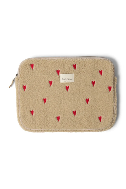 Studio Noos - Laptop Tasche "Ecru Teddy Hearts Laptop Sleeve 13inch" | ecru teddy hearts Studio Noos