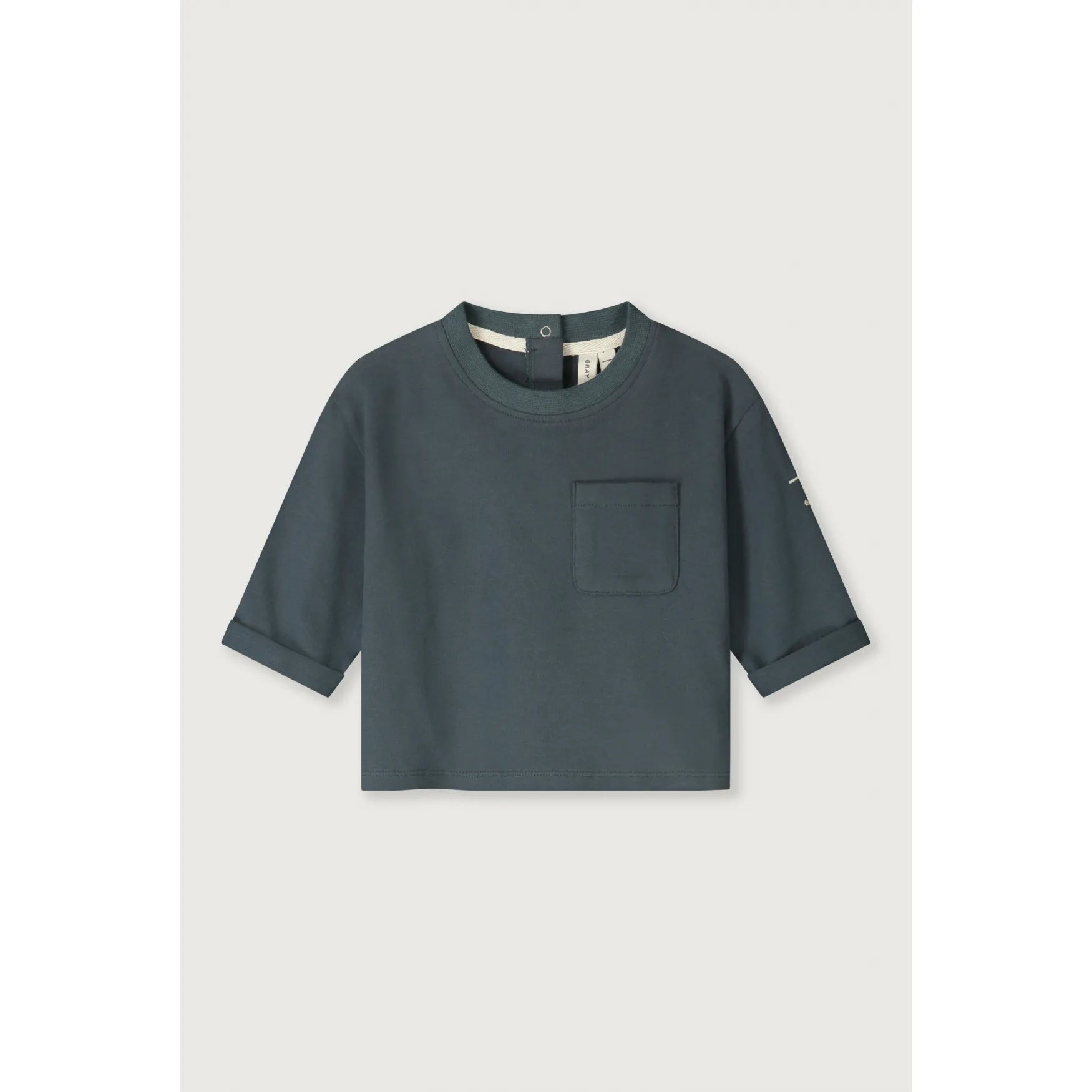 Gray Label - Longsleeve "Baby L/S Pocket Tee GOTS" | blue gray