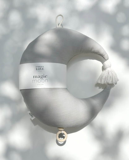 Unique Love - Spieluhr "Magic Moon Leinen" | soft grey - Leja Concept Store