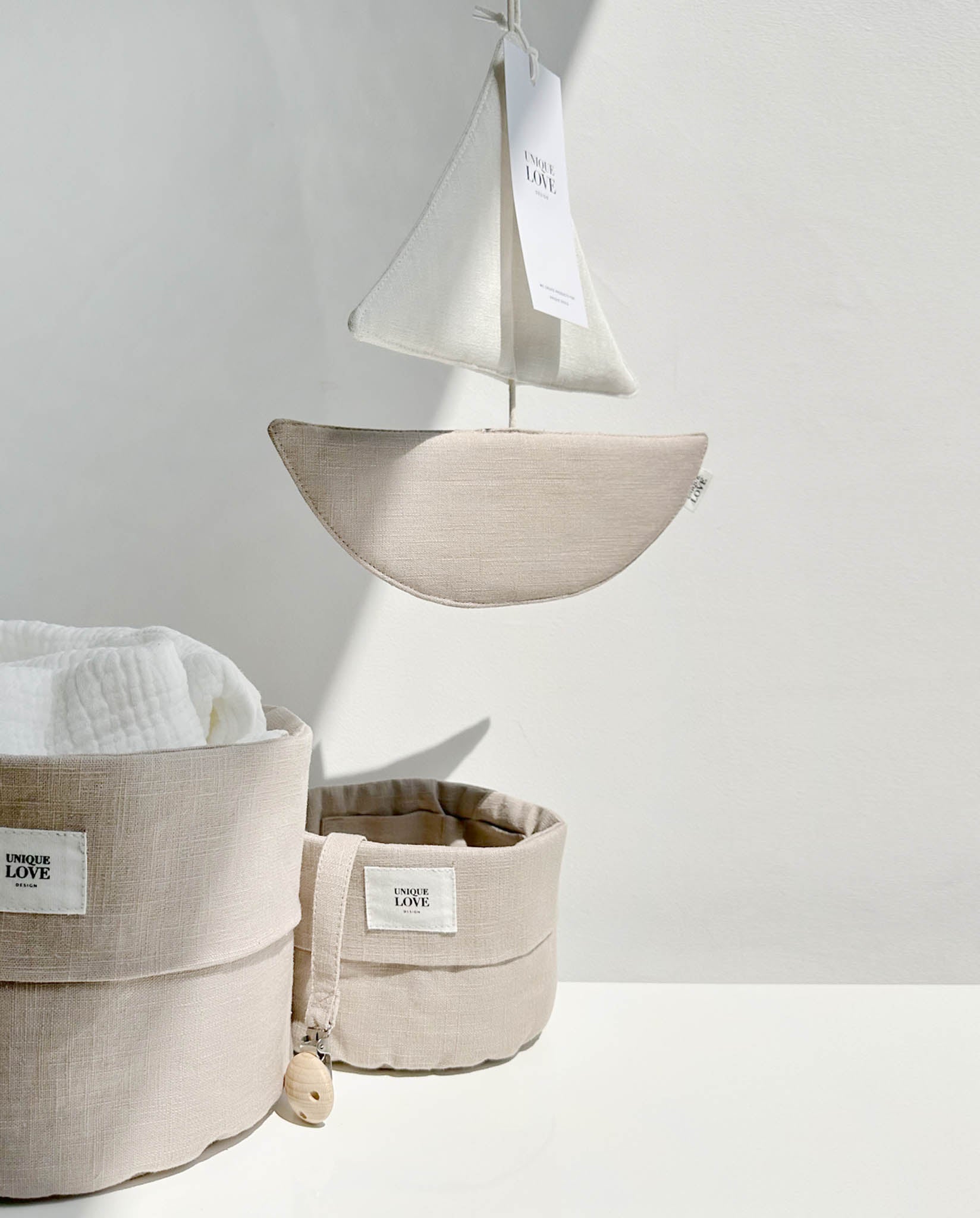 Unique Love - Mobile "Sail Away" | weiss / sand - Leja Concept Store