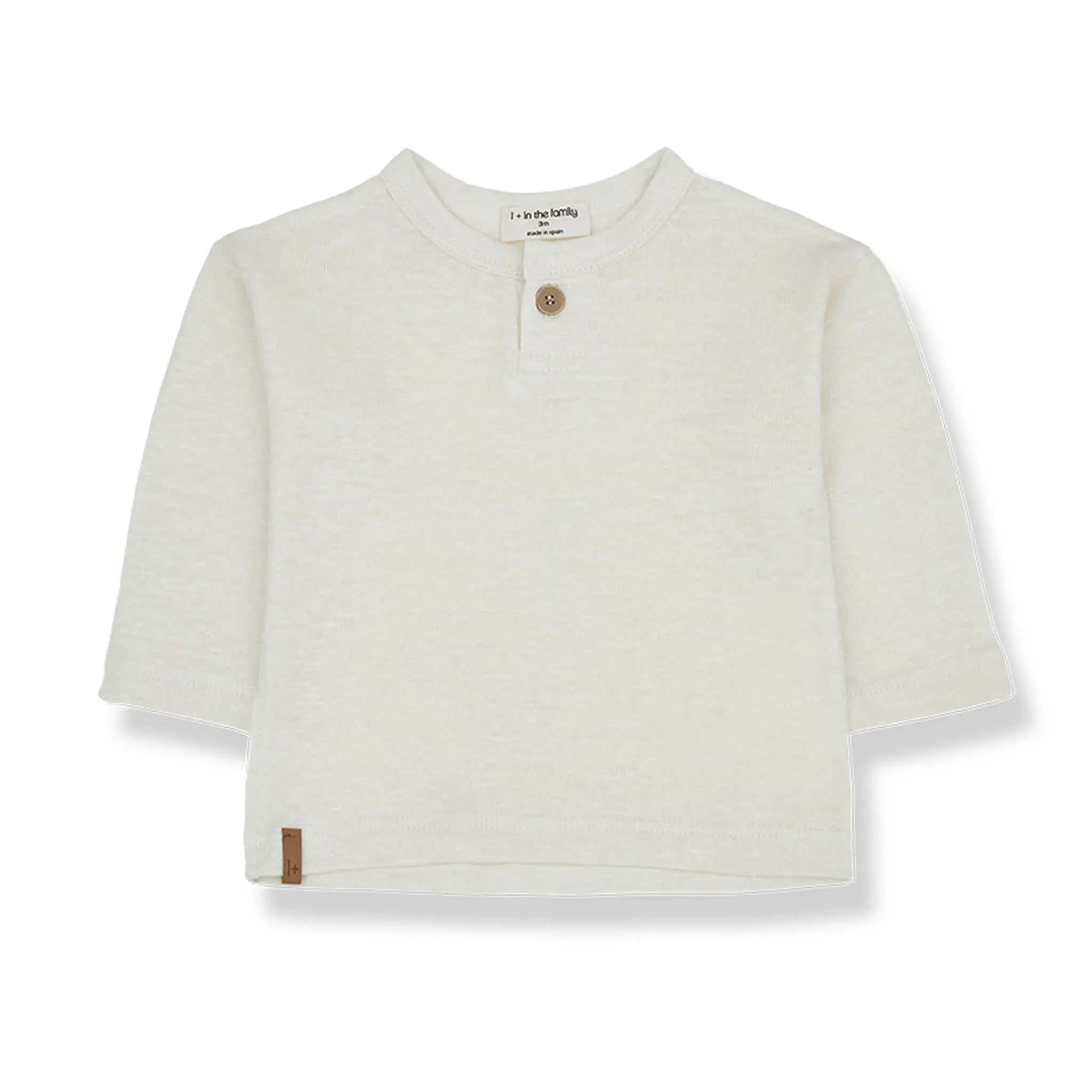 1 + in the Family - Long Sleeve Henley Shirt "Vinci" | ivory - Leja Concept Store