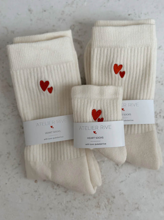 Atelier Rive - Socken "Heart Socks Adult" | cream
