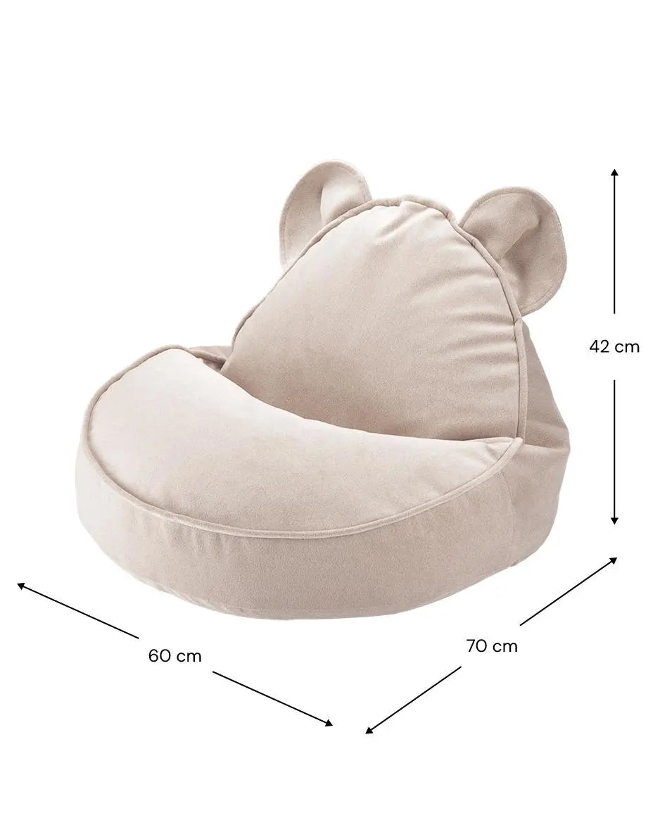 Wigiwama - Sitzsack aus Samt "Velvet Bear Beanbag" | dusty-beige