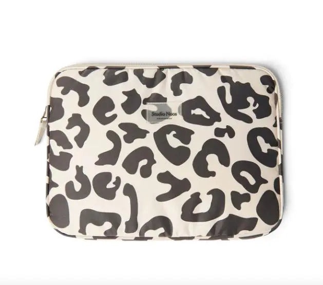 Studio Noos - Laptop Tasche "Holy Cow Puffy Laptop Sleeve" | schwarz / beige Studio Noos