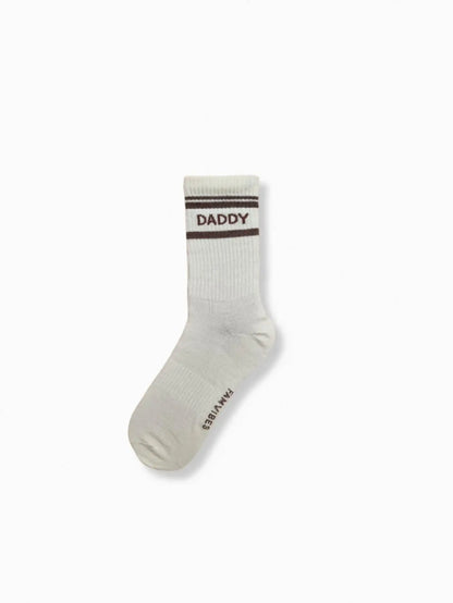 Famvibes - Wollsocken "Striped DADDY" | creme / braun Famvibes