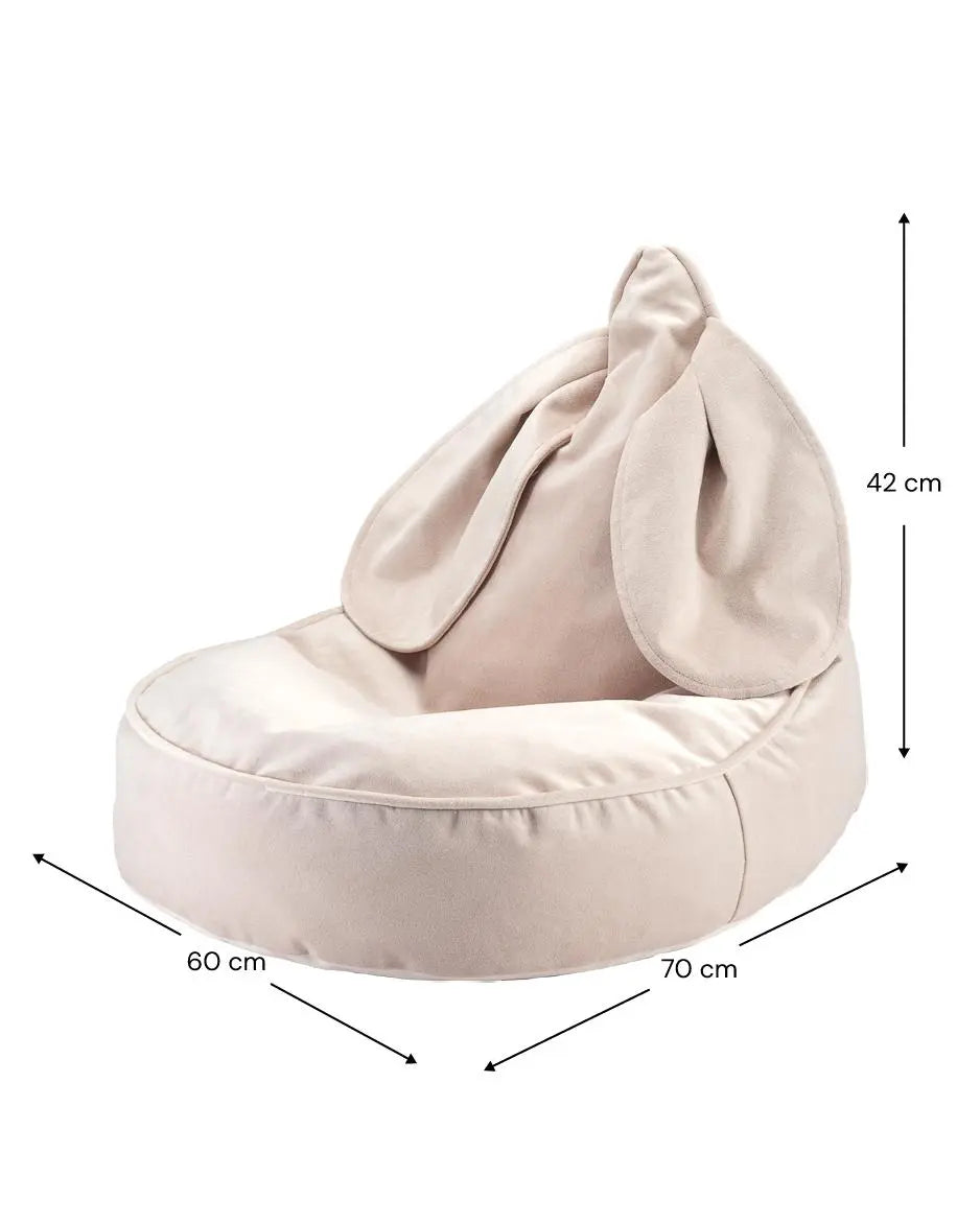 Wigiwama - Sitzsack aus Samt "Velvet Bunny Beanbag" | dusty-beige