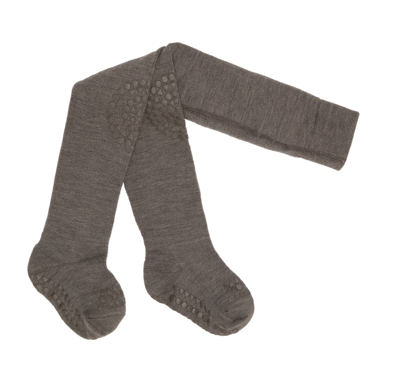 GoBabyGo - Krabbelstrumpfhose Merinowolle "Crawling Tights Merino Wool" | brown melange