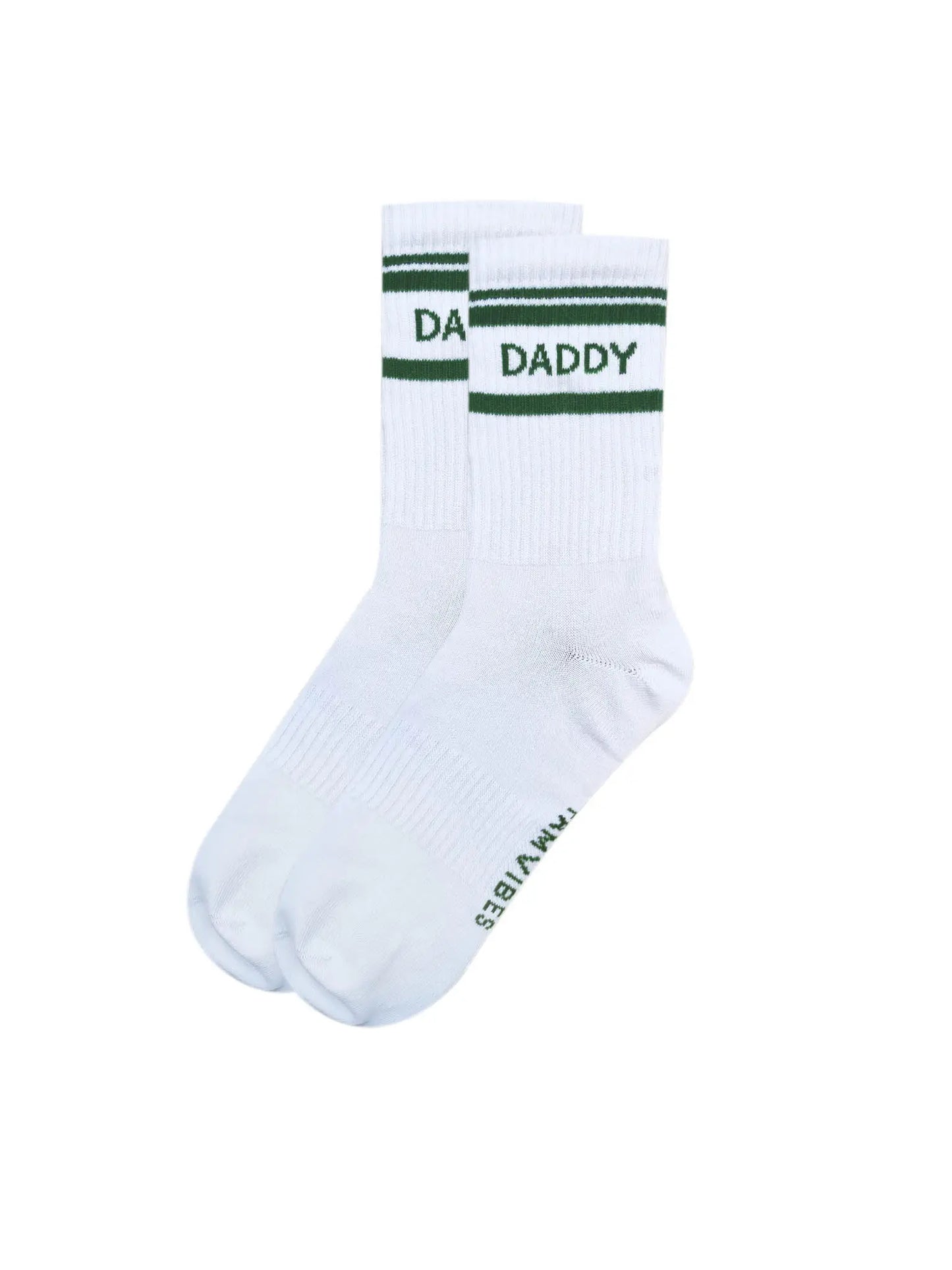 Famvibes - Socken "Striped DADDY" | weiss / grün Famvibes