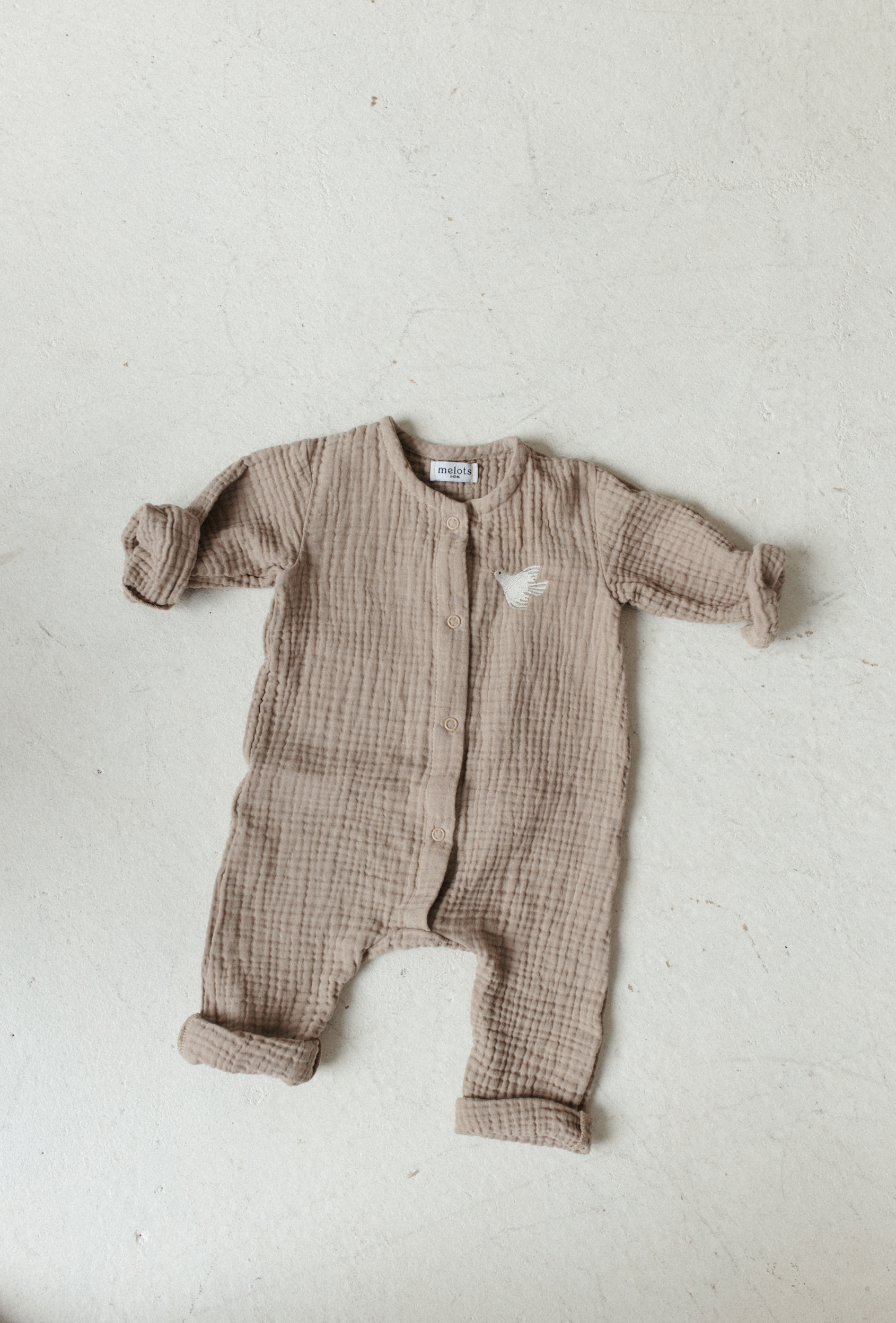 Melots - Overall Musselin "Vogel" | beige