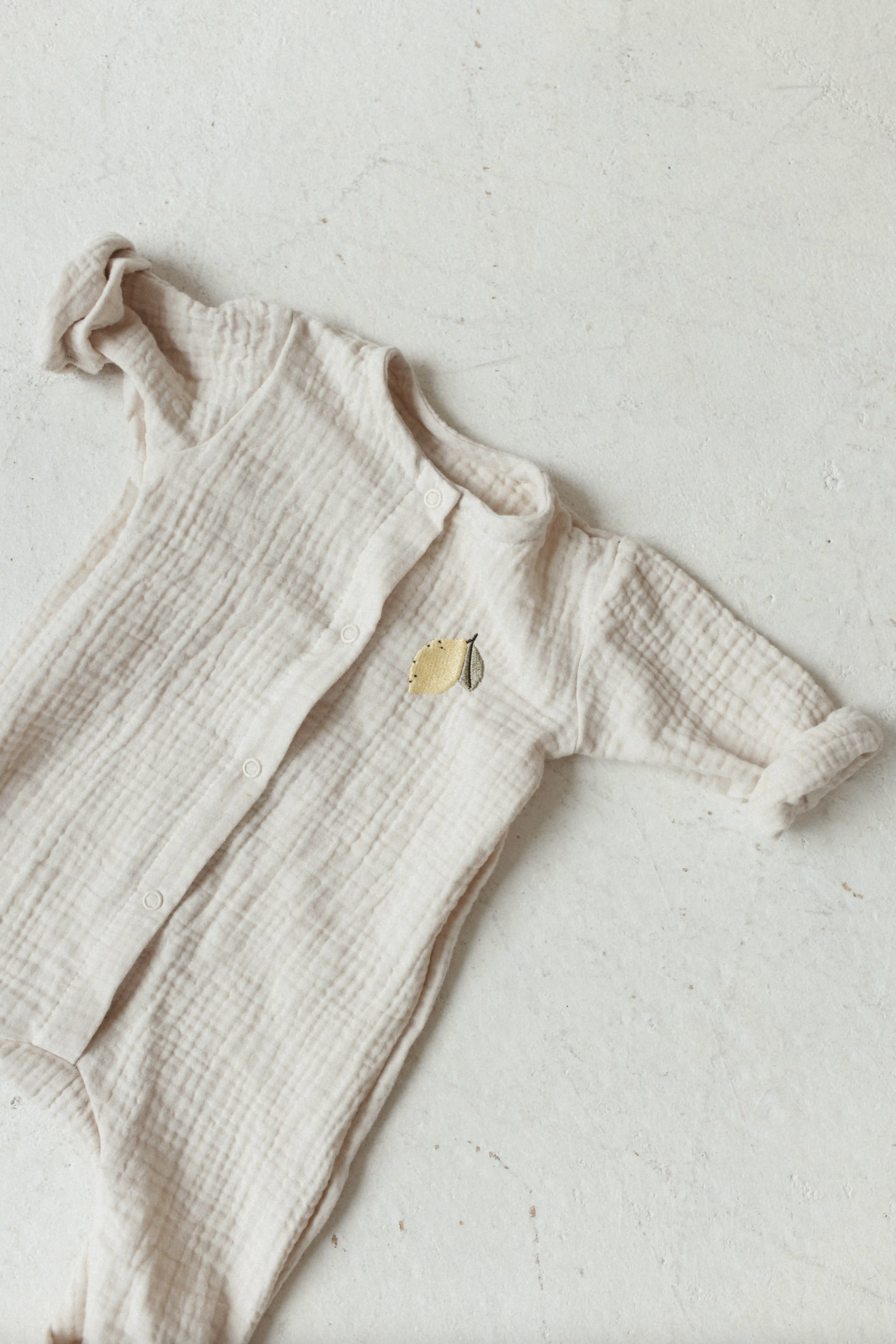 Melots - Overall Musselin "Zitrone" | off-white