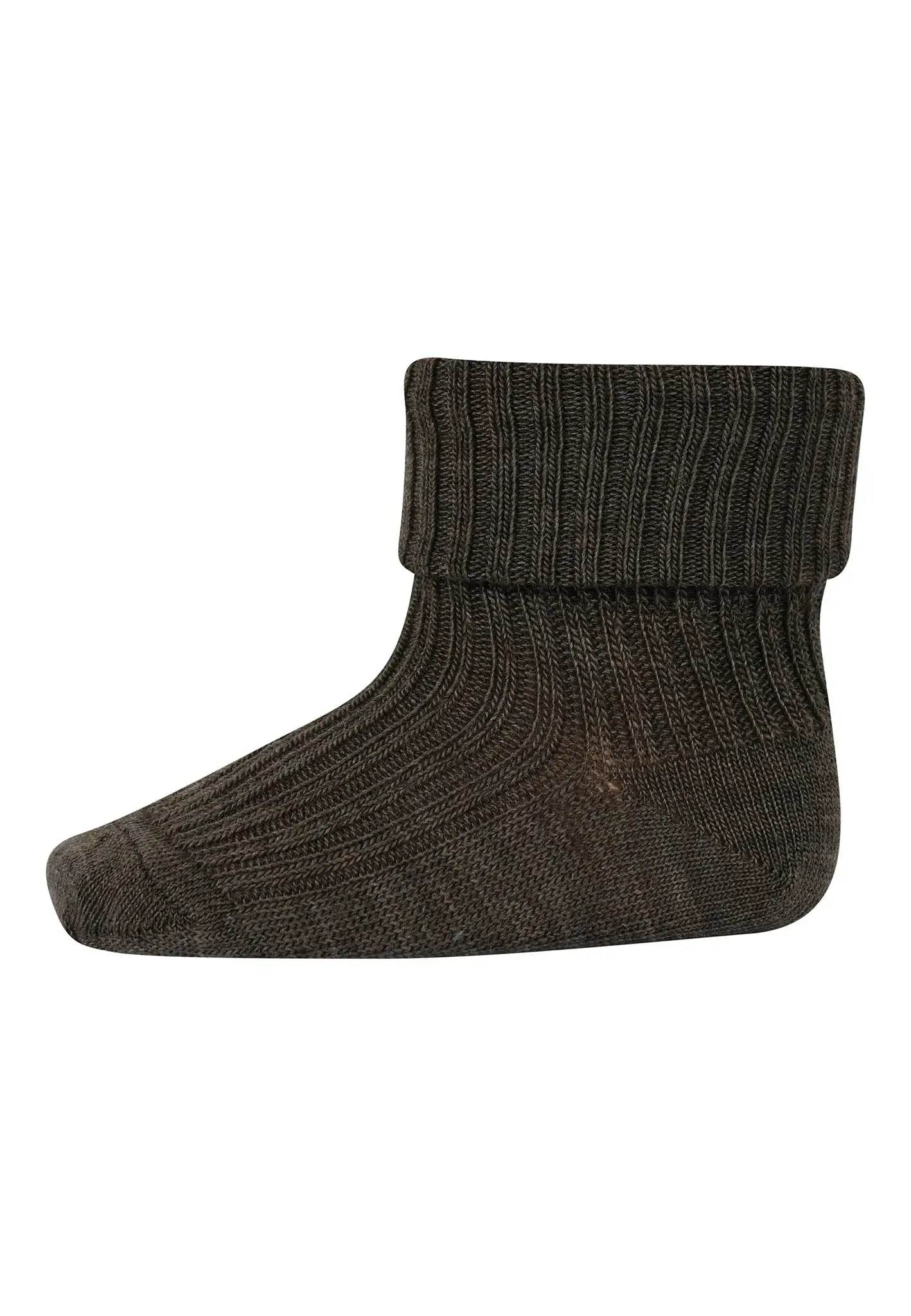 mp Denmark - Socken "Wool Rib Baby Socks" | brown melange MP Denmark