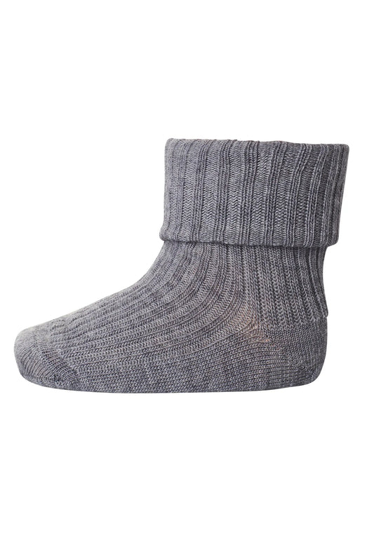 mp Denmark - Socken "Wool Rib Baby Socks" | grey melange MP Denmark