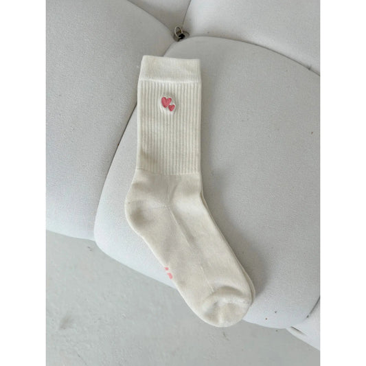 Atelier Rive - Socken "Heart Socks Peony Adult" | cream / pink Atelier Rive