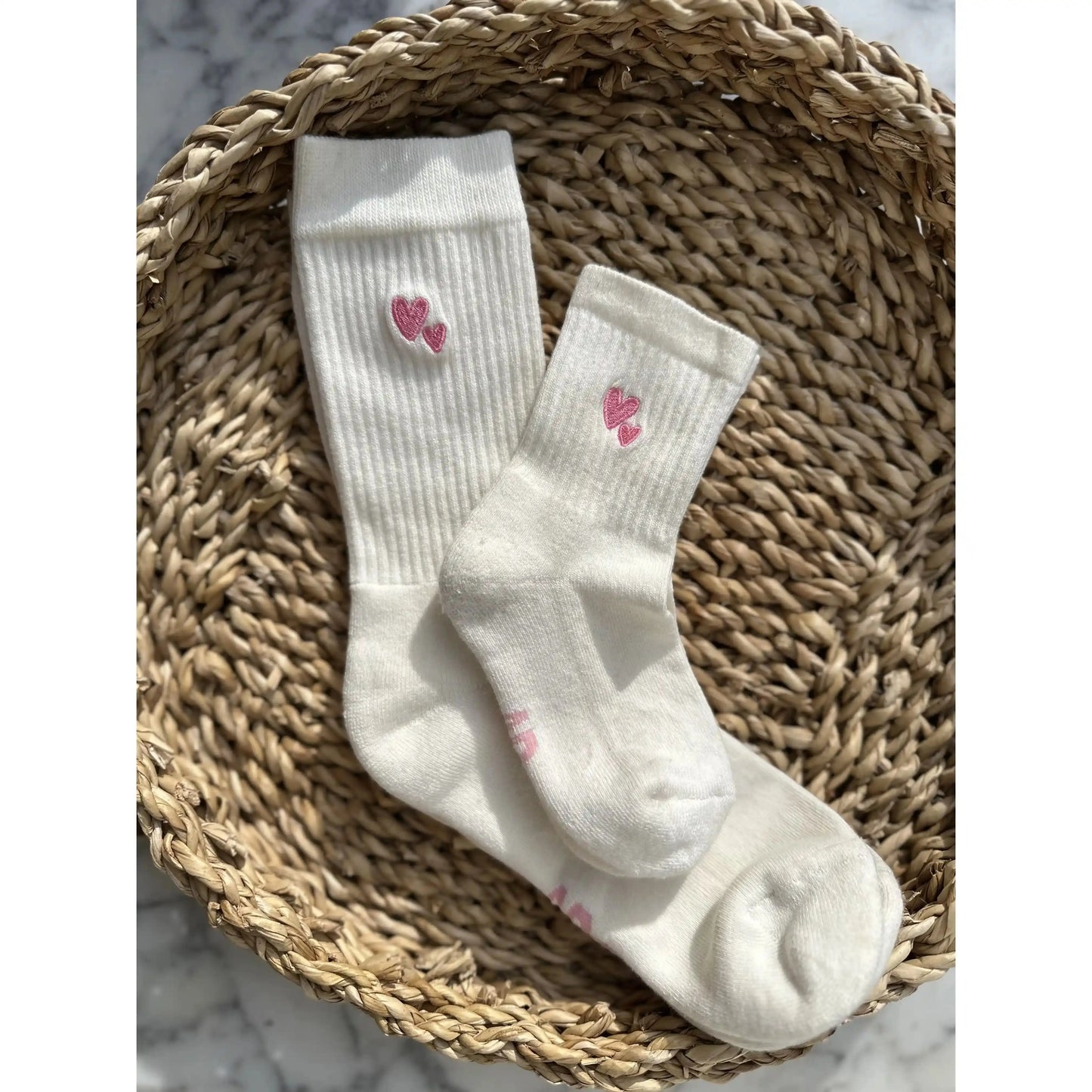 Atelier Rive - Socken "Heart Socks Peony Baby" | cream / pink Atelier Rive