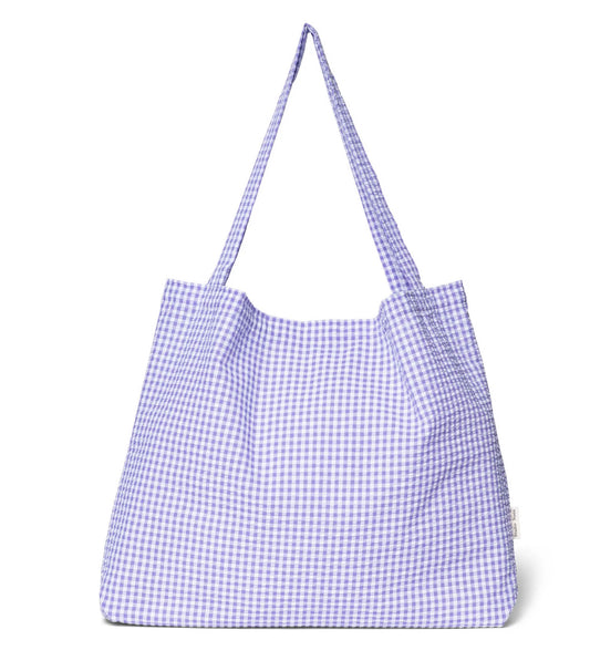 Studio Noos - Bag "Checked Cotton Mom Bag" | lilac