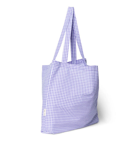 Studio Noos - Tasche "Checked Cotton Mom Bag" | lilac - Leja Concept Store