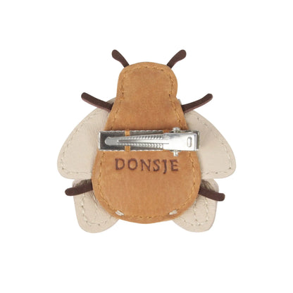 Donsje - Clip "Zaza Sky Hairclip  Bee" | camel classic leather - Leja Concept Store