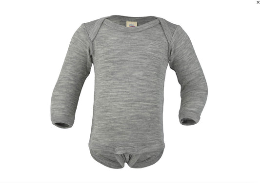 Engel - Baby Body "Wool Silk" | light gray melange