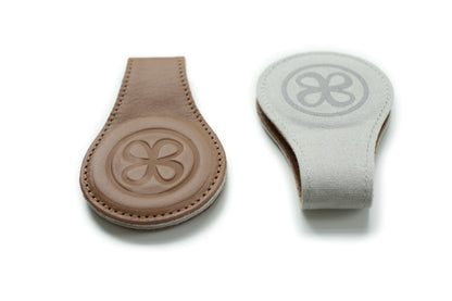 Cloby - Set of 2 magnet clips "leather" | brown/grey