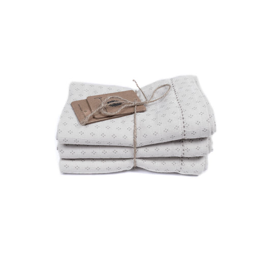 Pine Cone - Pack of 3 muslin towels "EDITH" | natural dot