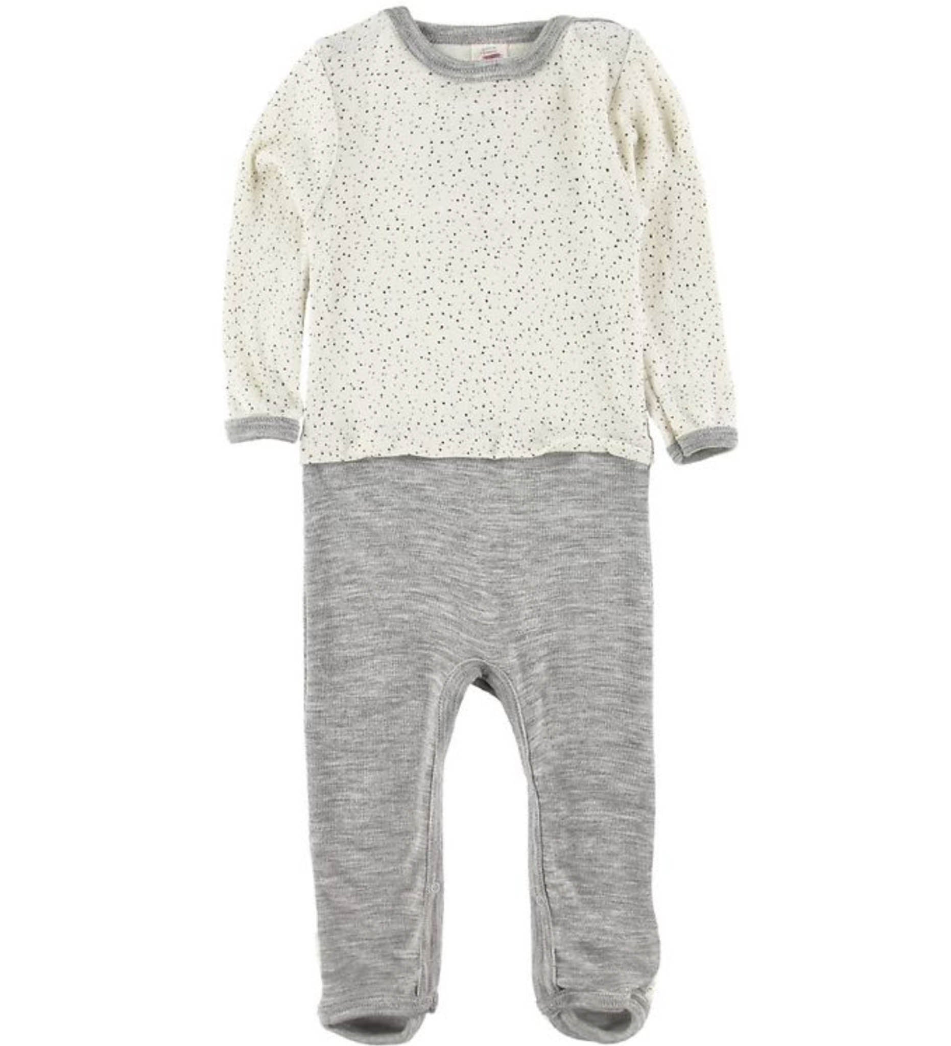 Engel - Baby-Overall mit Umschlägen "Wolle Seide" | natur (bedruckt) - Leja Concept Store