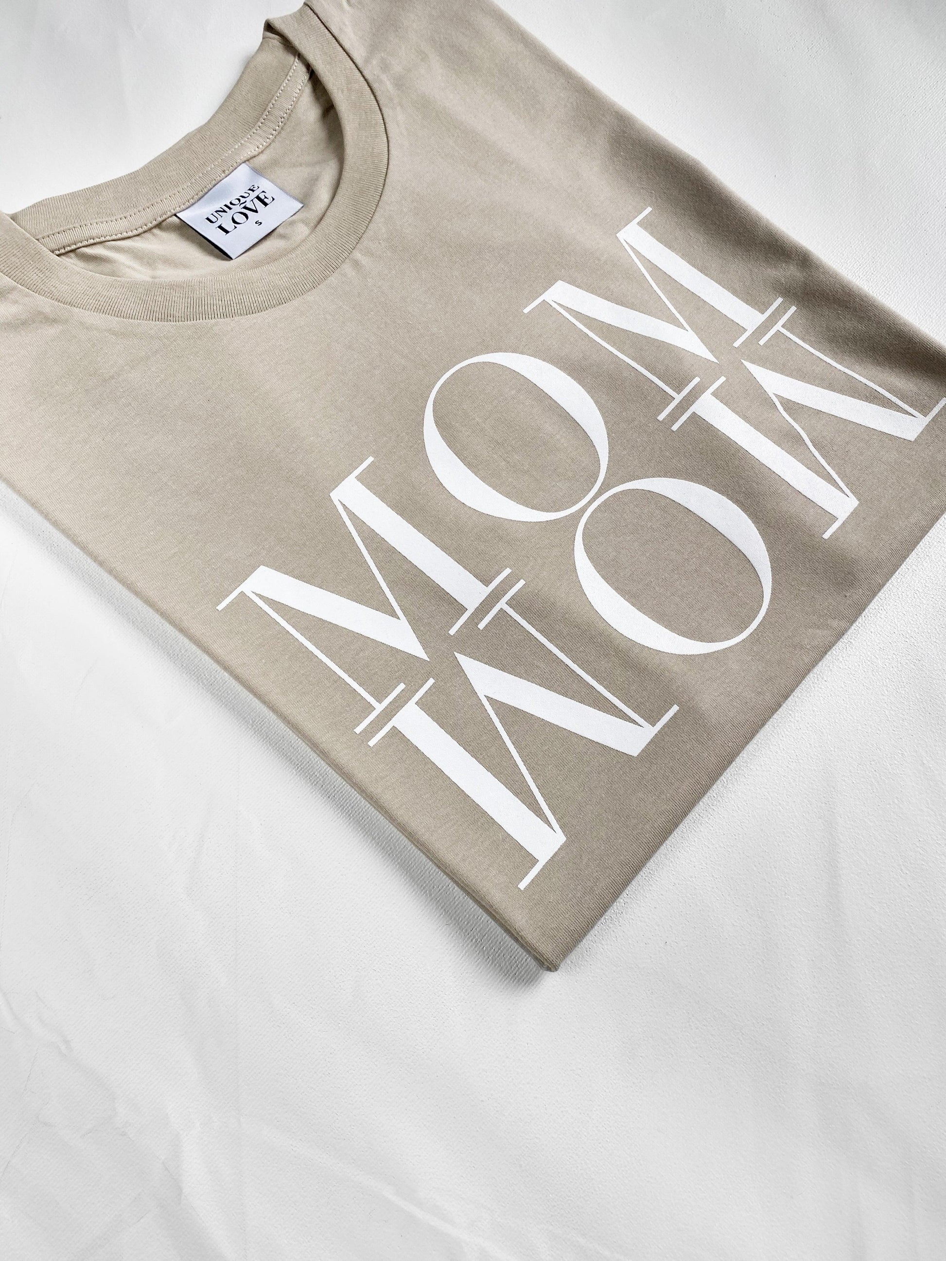 Unique Love - Shirt "MOM WOW" | sand - Leja Concept Store Unique Love