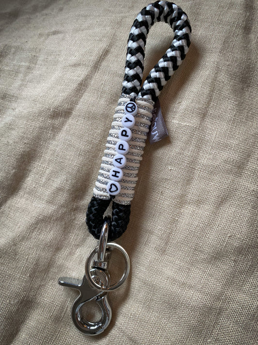 The rope workshop - keychain | black/white/silver 