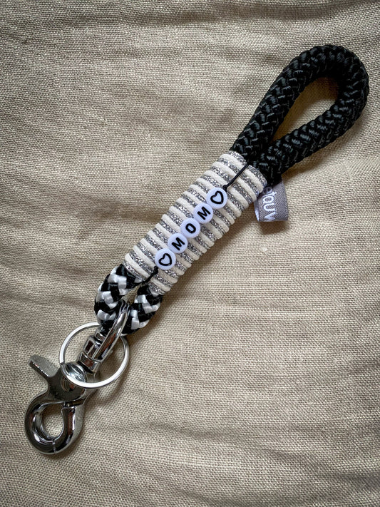 The rope workshop - keychain | black/white/silver | MOM