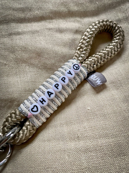 The rope workshop - keychain | Bridesmaid silver | MOM or HAPPY