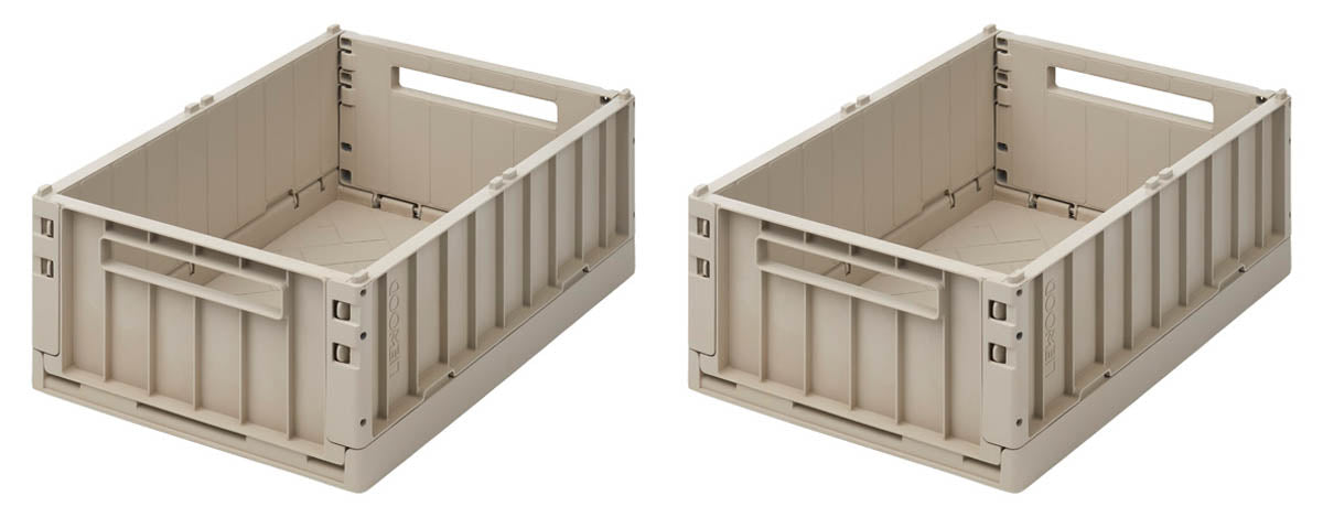 Liewood - 2er Pack Aufbewahrungskiste / Klappbox  "Weston Storage Box M" | Sandy - Leja Concept Store