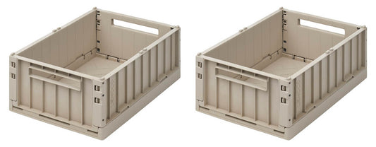 Liewood - 2er Pack Aufbewahrungskiste / Klappbox  "Weston Storage Box M" | Sandy - Leja Concept Store