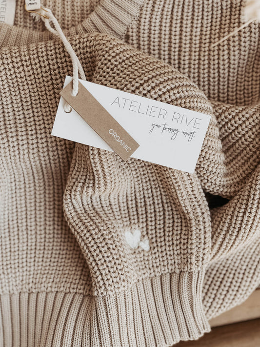 Atelier Rive - Pullover "Chunky Knit" Mini | Almond - Leja Concept Store
