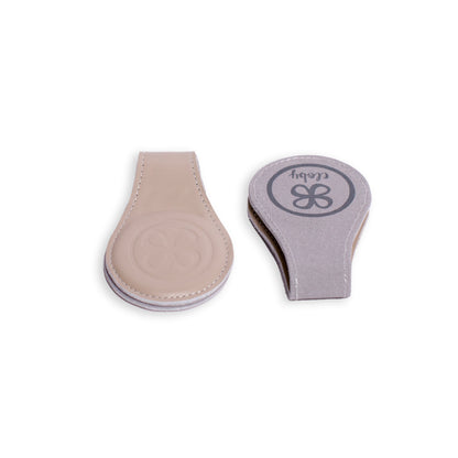 Cloby - 2er Set Magnet Clips "Leder" | beige/grau - Leja Concept Store