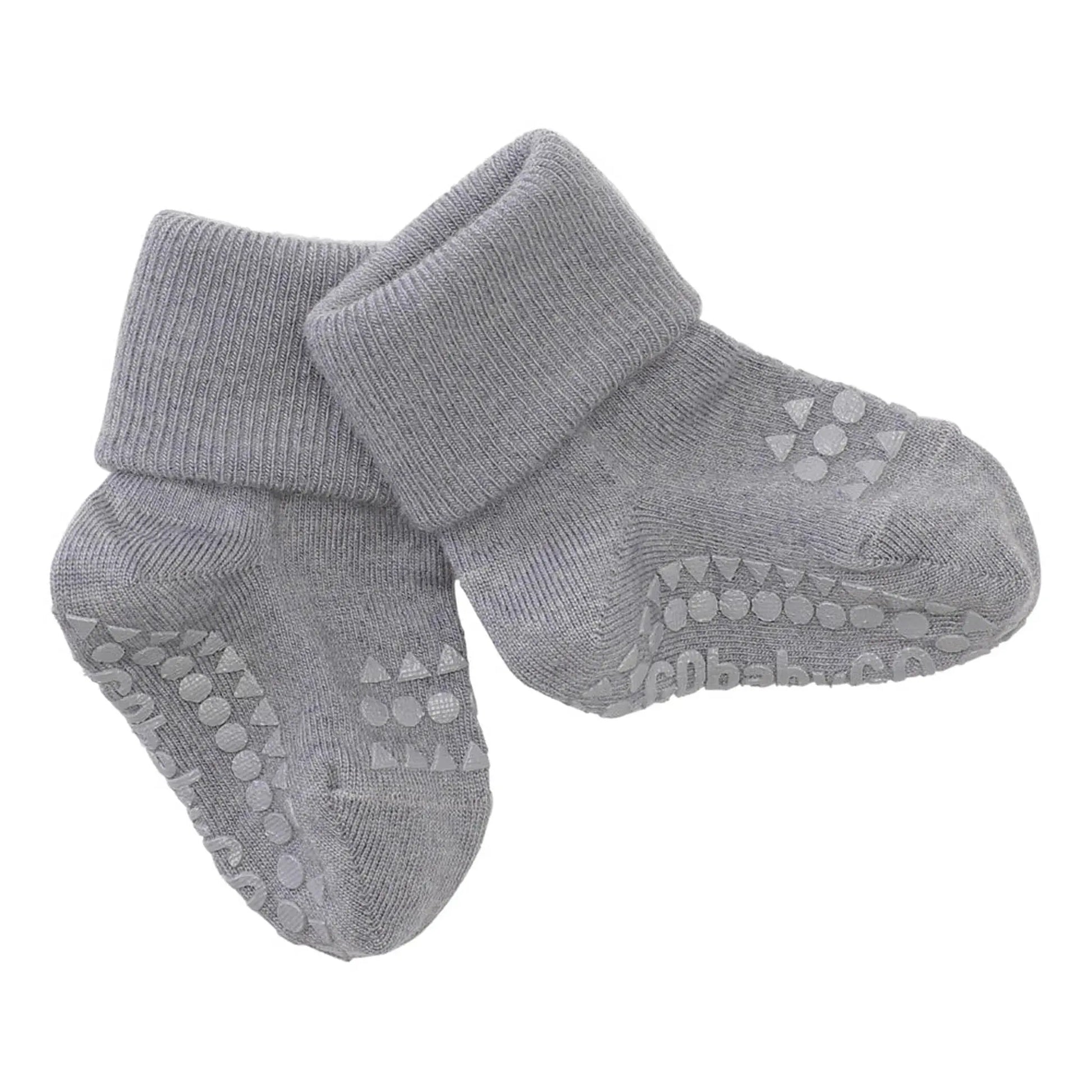 GoBabyGo - Antirutsch-Socken aus Wolle "Non-Slip Socks Wool" | grey melange - Leja Concept Store