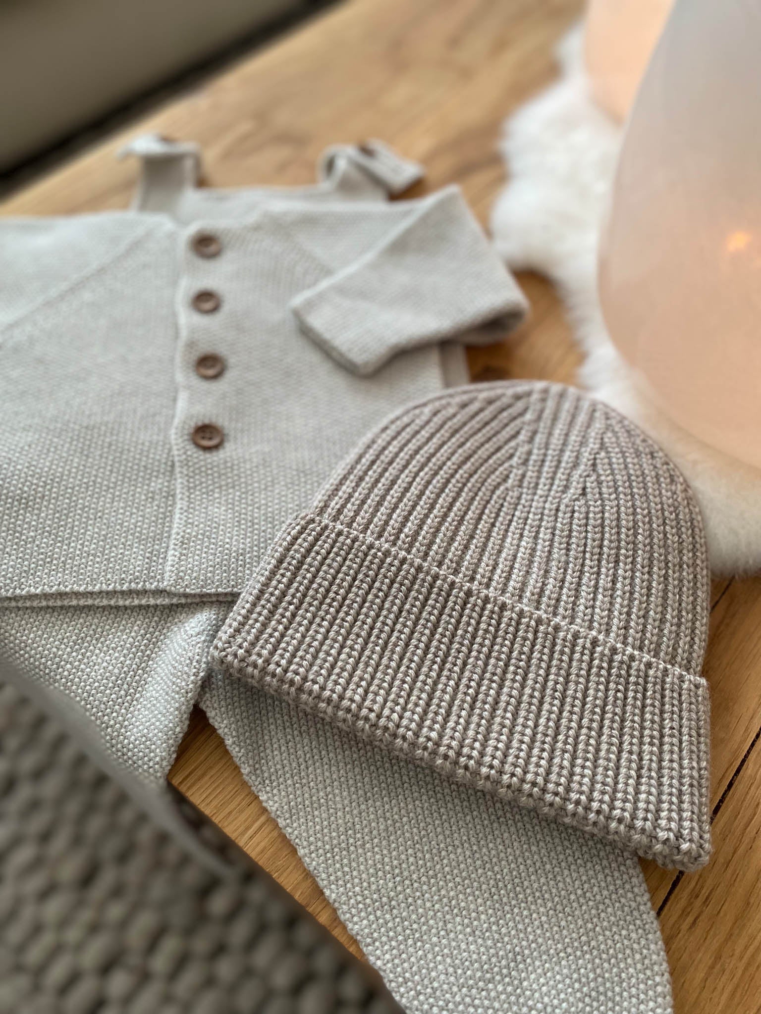 Strickgut - Familienmütze Baby | beige - Leja Concept Store