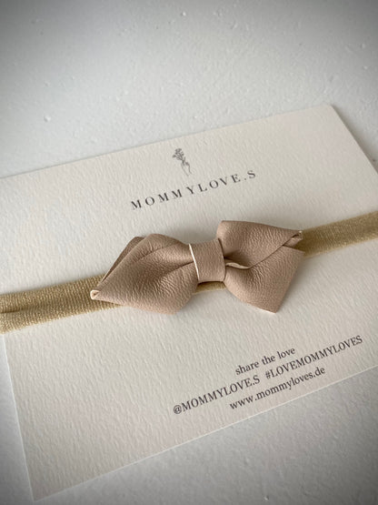 Mommylove.s – Haarband mit Schleife aus Leder "Sofia" | beige - Leja Concept Store