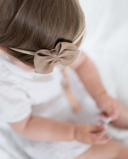 Mommylove.s - Leather hairband with bow "Lou" | brown 
