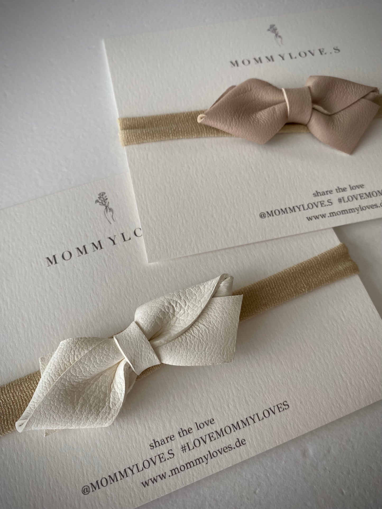 Mommylove.s – Haarband mit Schleife aus Leder "Sofia" | beige - Leja Concept Store